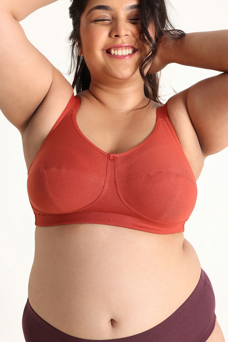 Zivame True Curv Double Layered Non Wired Full Coverage Super Support Bra - Burnt Brick — image 5